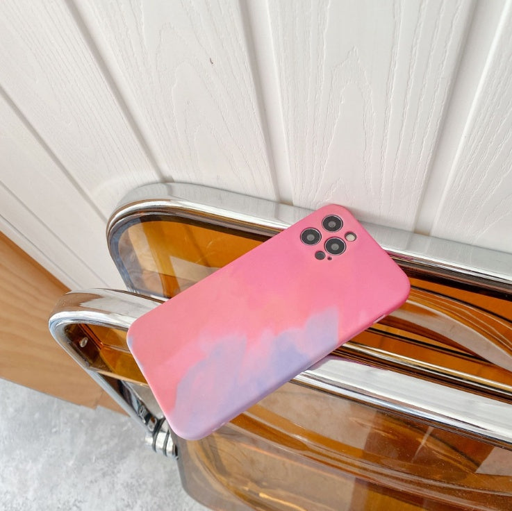 Oil Painting Gradient Geometric Silicone Case for iPhone