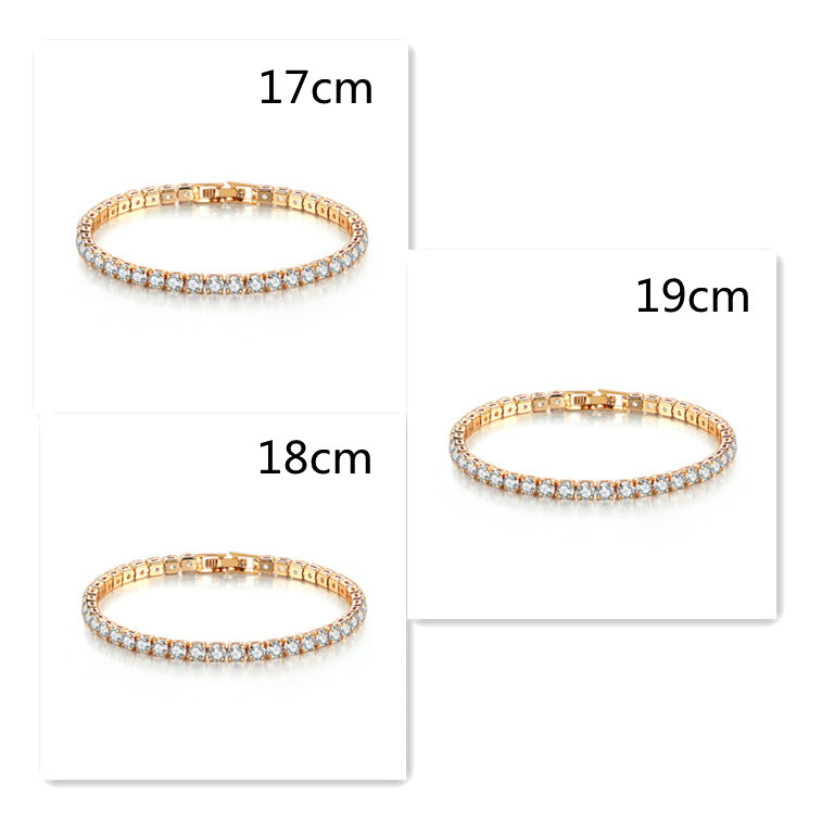 4mm Round Zircon Tennis Bracelet - Full Diamond Hip Hop Jewellery