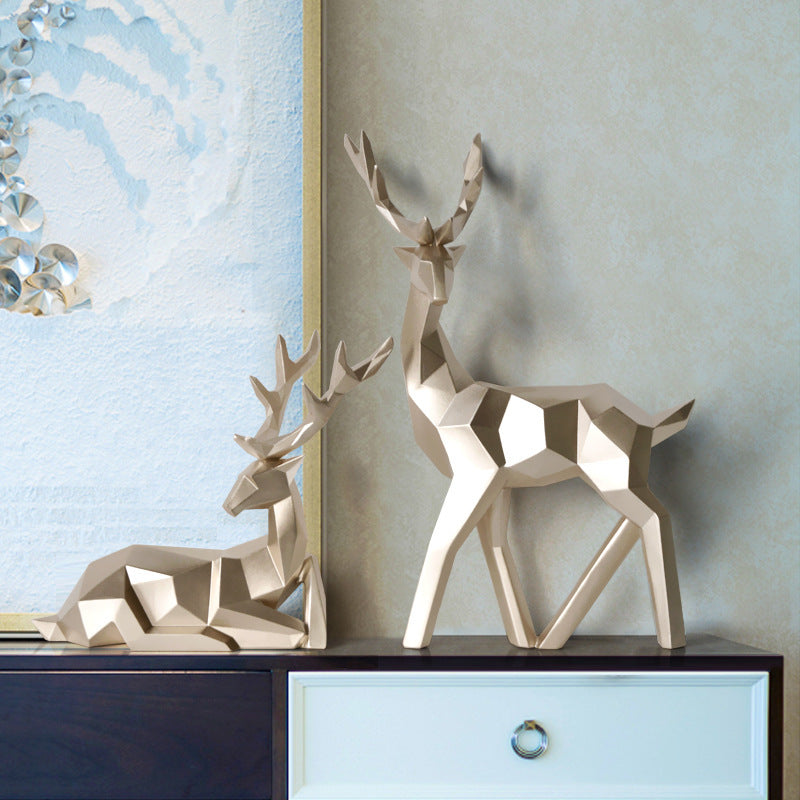 Modern Resin Deer Sculpture - Home Decor Ornament