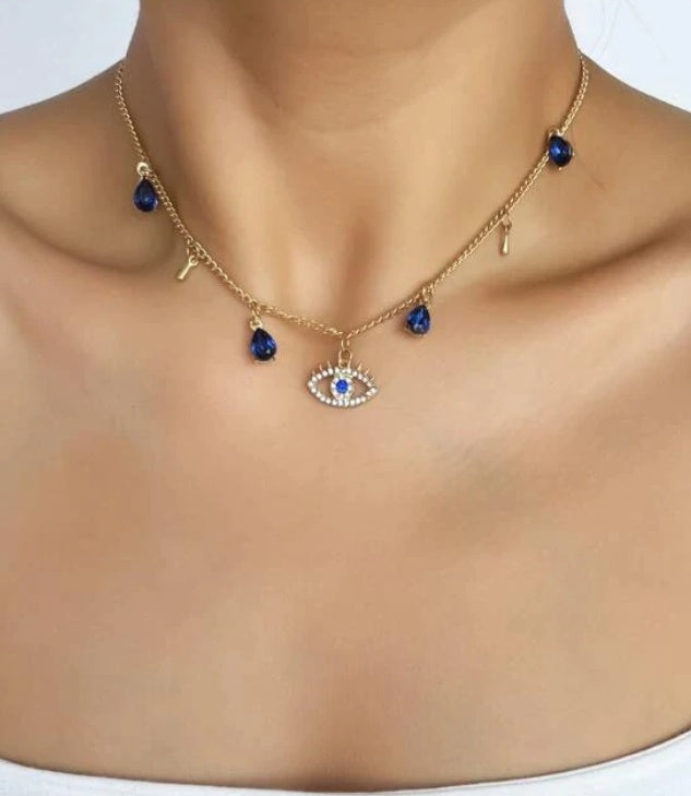 Gold Plated Devil's Crystal Necklace