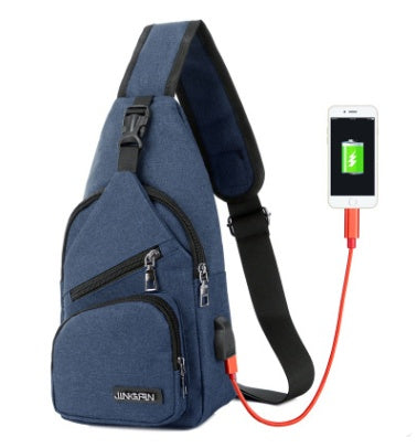 Men's USB Charging Shoulder Bag for Sports & Outdoors