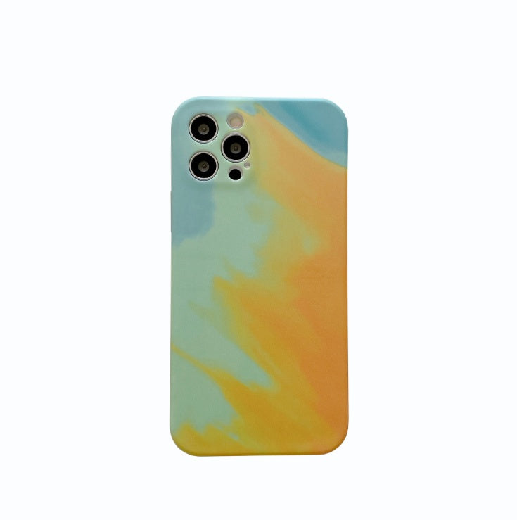 Oil Painting Gradient Geometric Silicone Case for iPhone