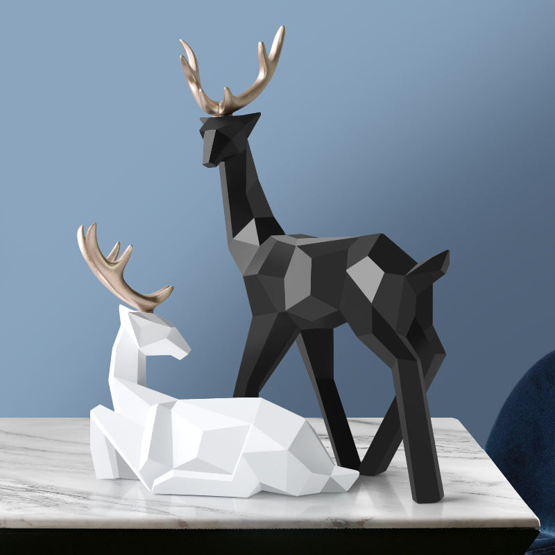 Modern Resin Deer Sculpture - Home Decor Ornament