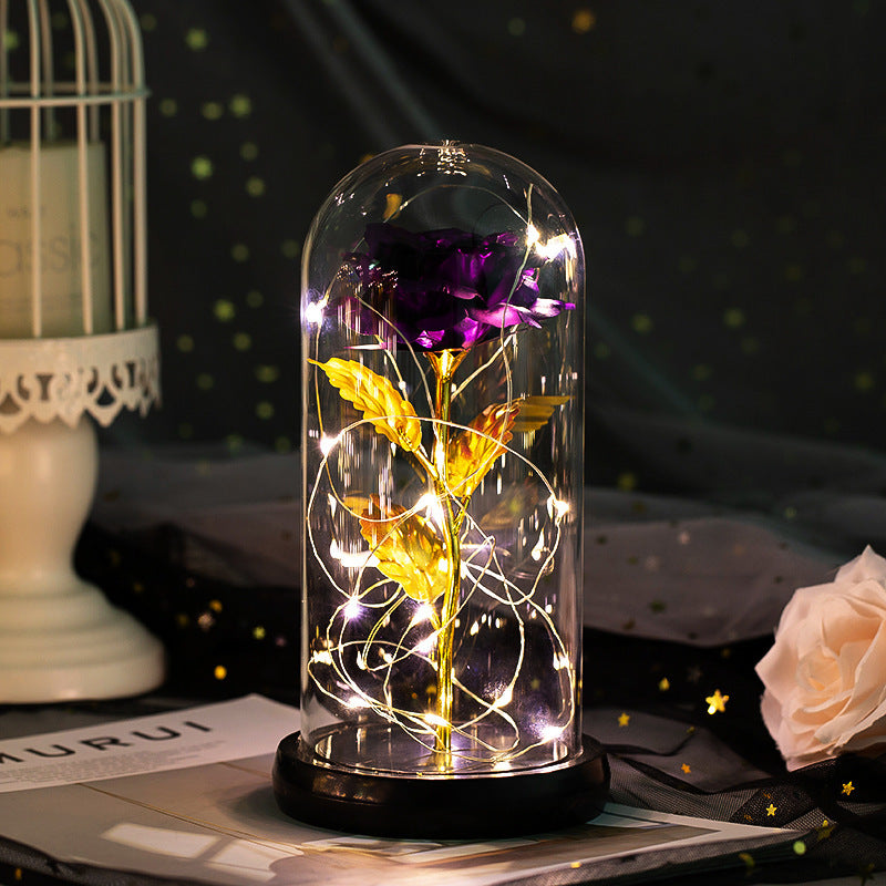 Enchanted Forever Rose Flower in Glass with LED Lights