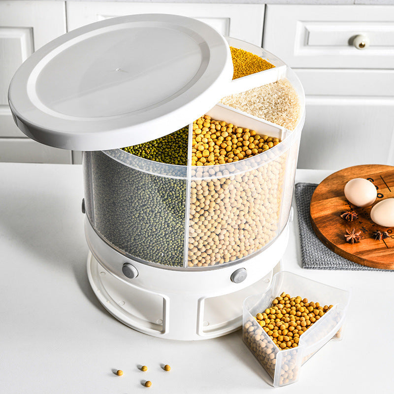 Rotatable Food Storage Box – Multi-Functional Grains Organizer
