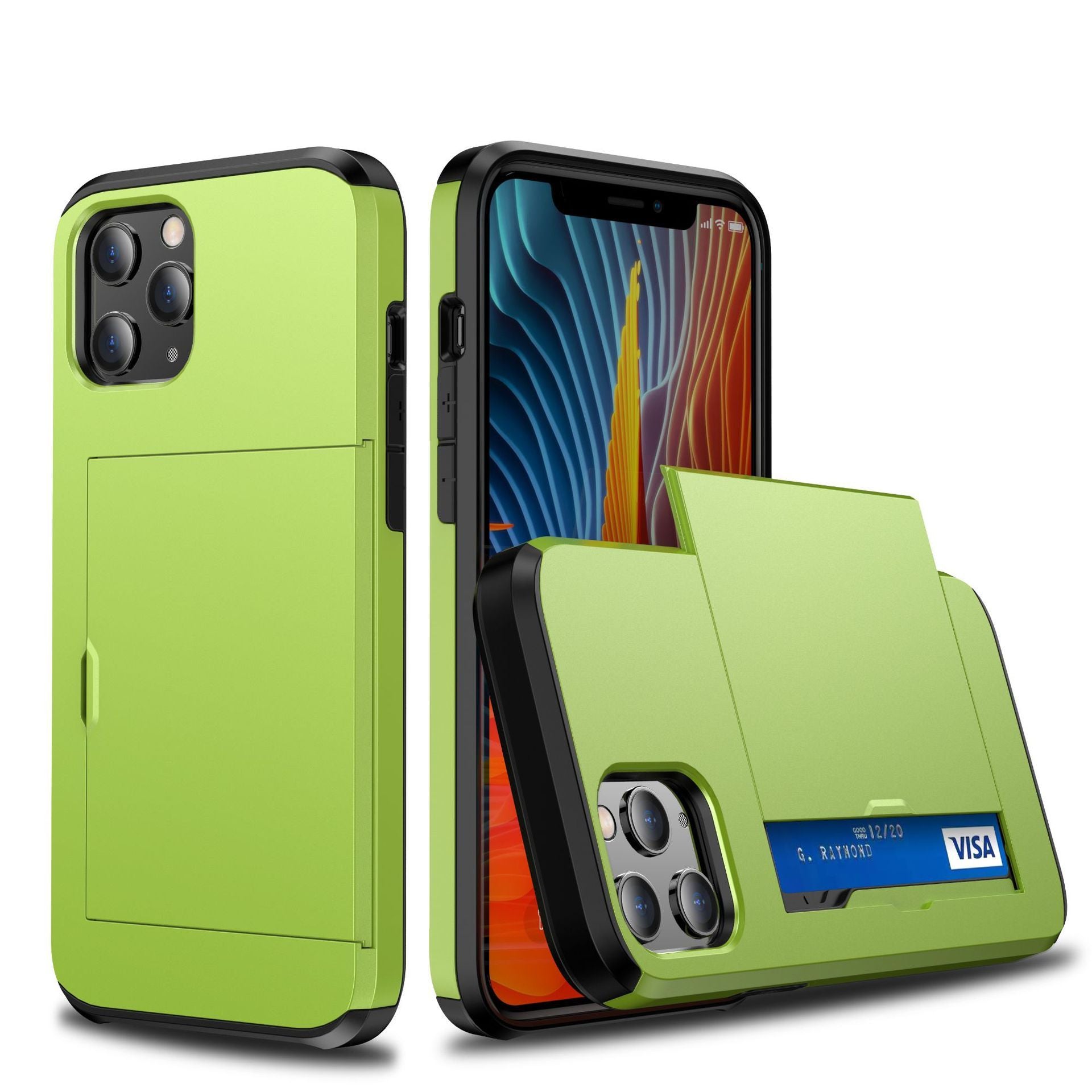 iPhone 12 Sliding Card Holder Case – Anti-Drop Protection