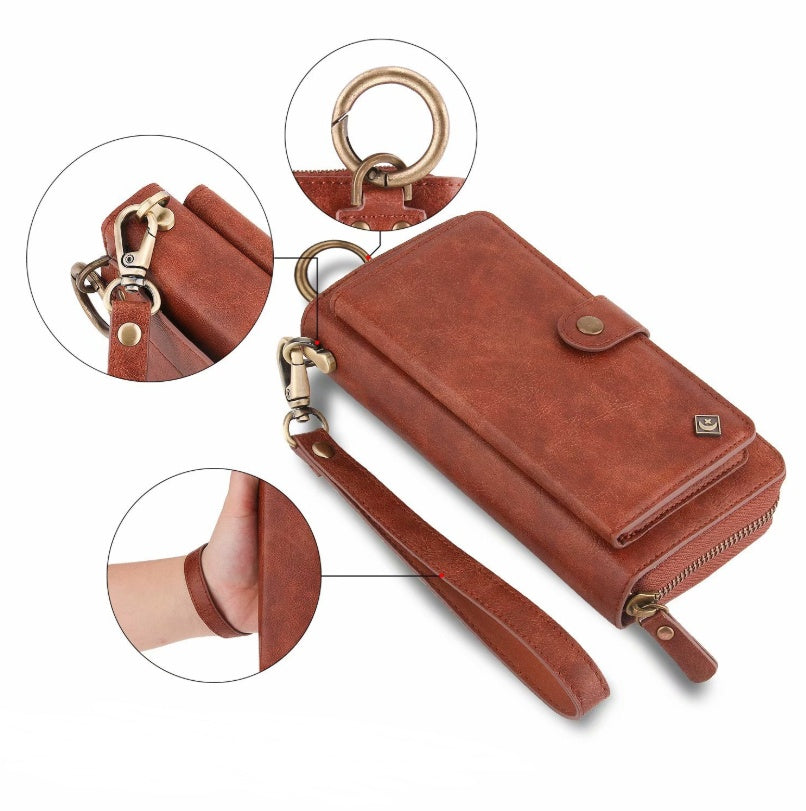Multi-Function Zipper Wallet Phone Case with Car Mount Feature