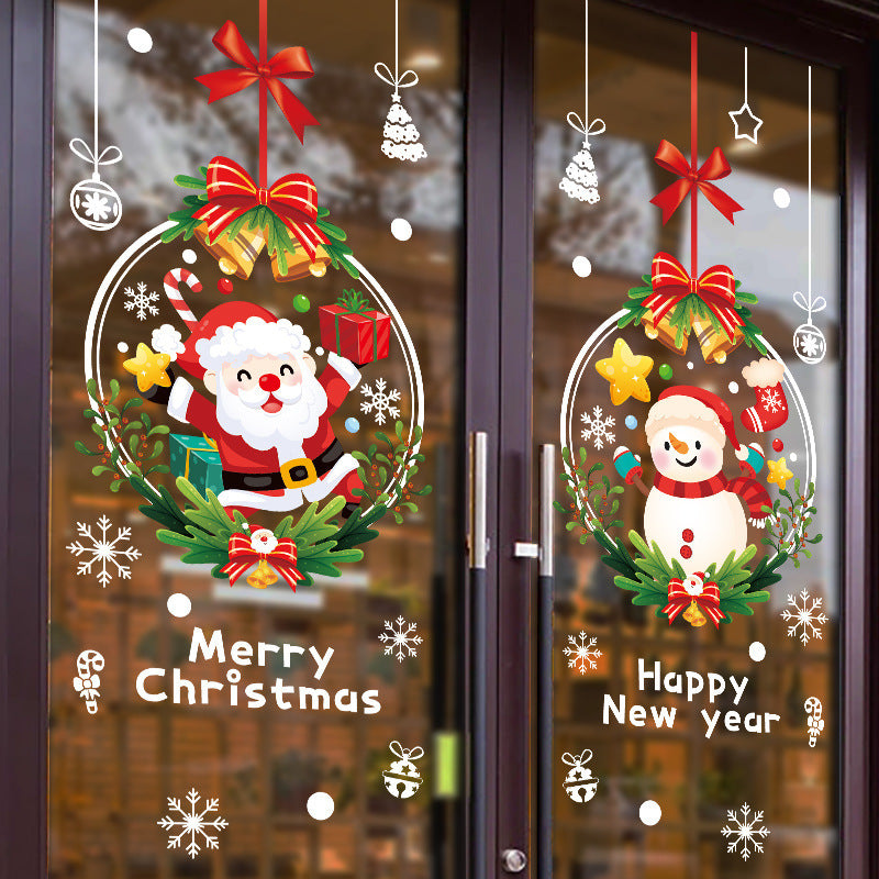 Christmas Decorations Static Sticker Santa Claus Window Sticker