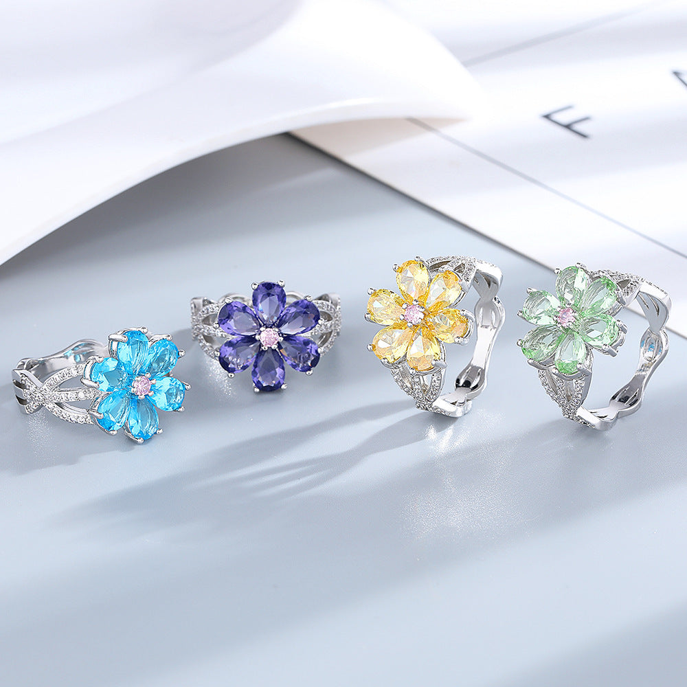 Fashion Exquisite Sweet Flowers Ring