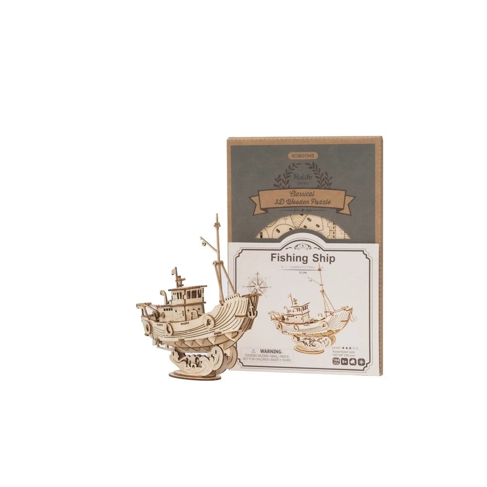 Robotime 3D Wooden Ship Puzzle – DIY Assembly Kit 4o