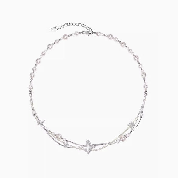 XINGX Light Luxury Woven Asterism Pearl Necklace