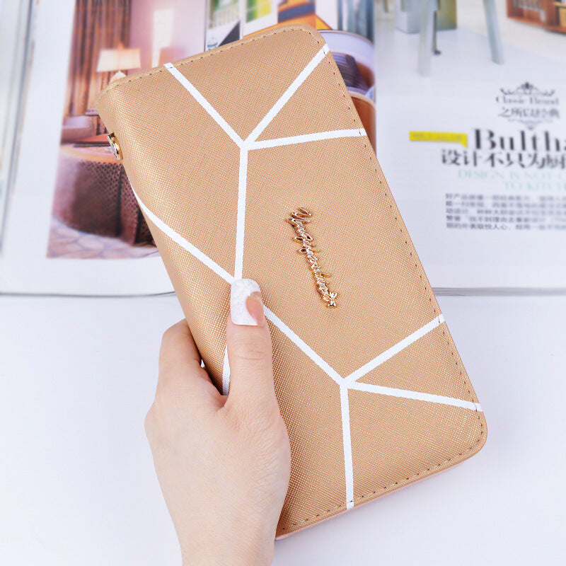 New Geometric Pattern Long Handbag Ladies Purse