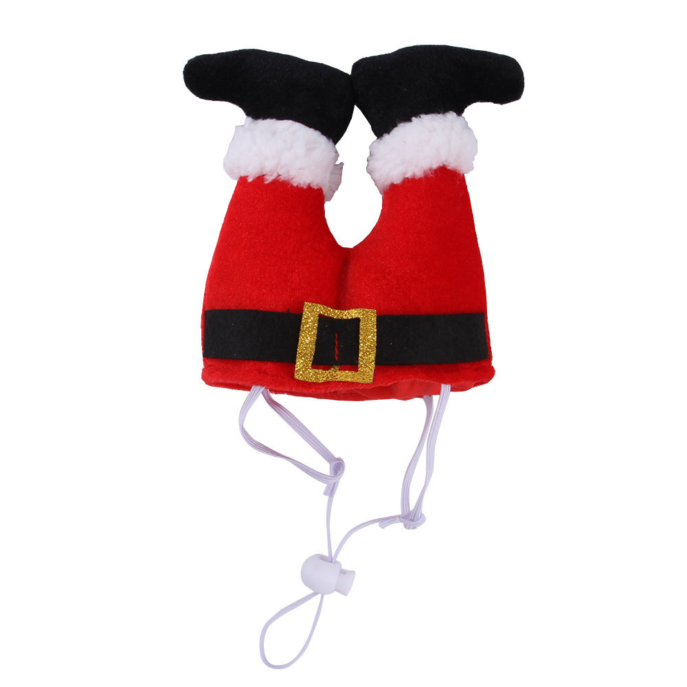Pet Christmas Fleece Hat – Festive Outfit for Small Dogs
