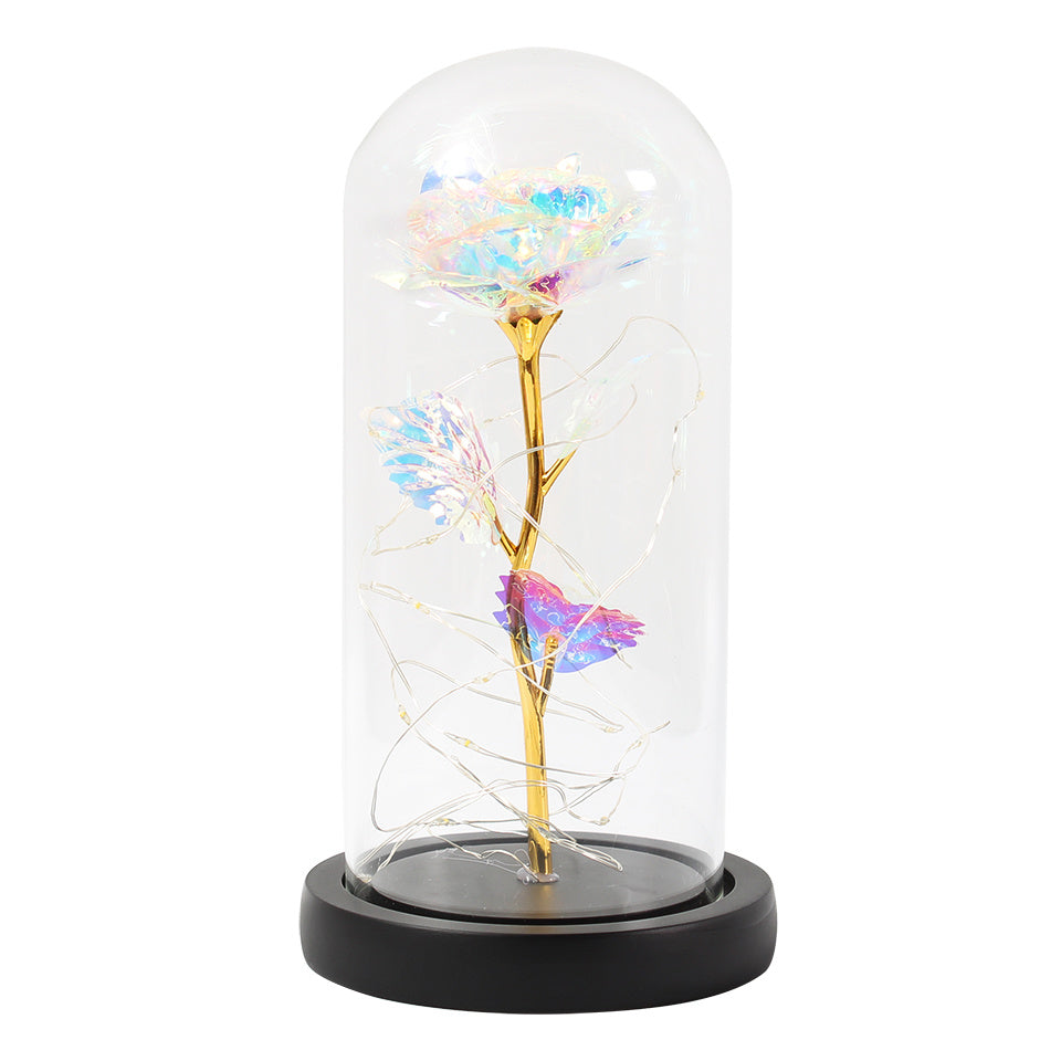 Enchanted Forever Rose Flower in Glass with LED Lights