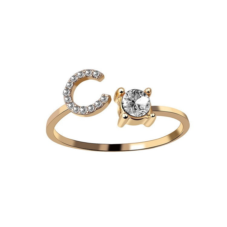 Adjustable Initial Ring – Elegant Women's Jewellery