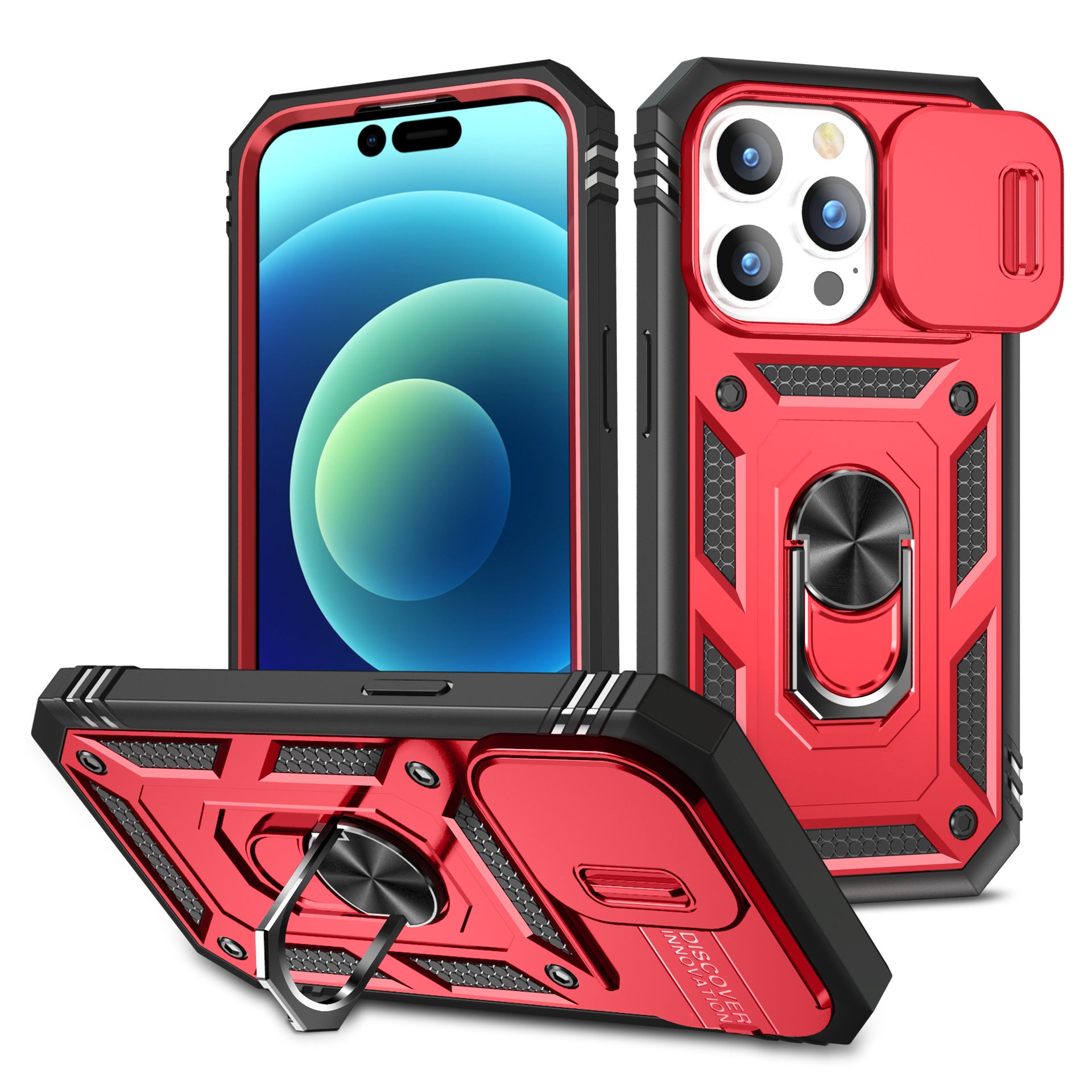 Fashion Simple Push Window Three In One Phone Case