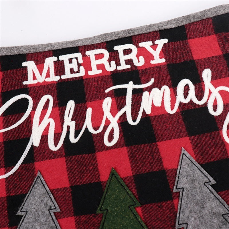 Black & Red Embroidered Christmas Tree Skirt - 48-Inch