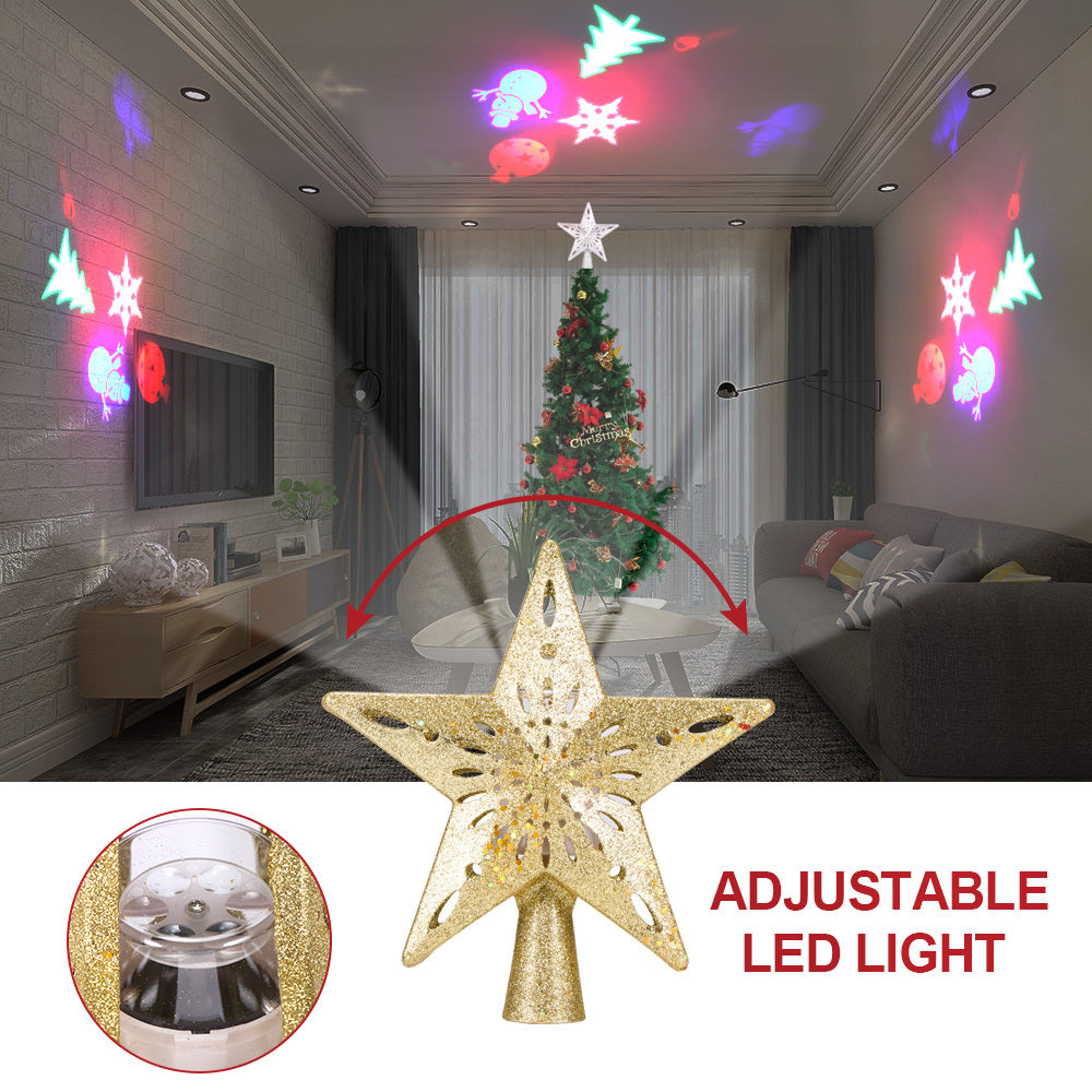 LED Star Tree Topper Projector