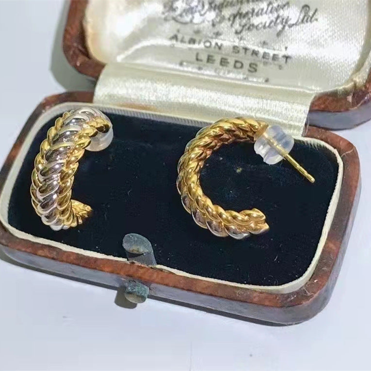 Jewellery 18K Gold Braided Earrings