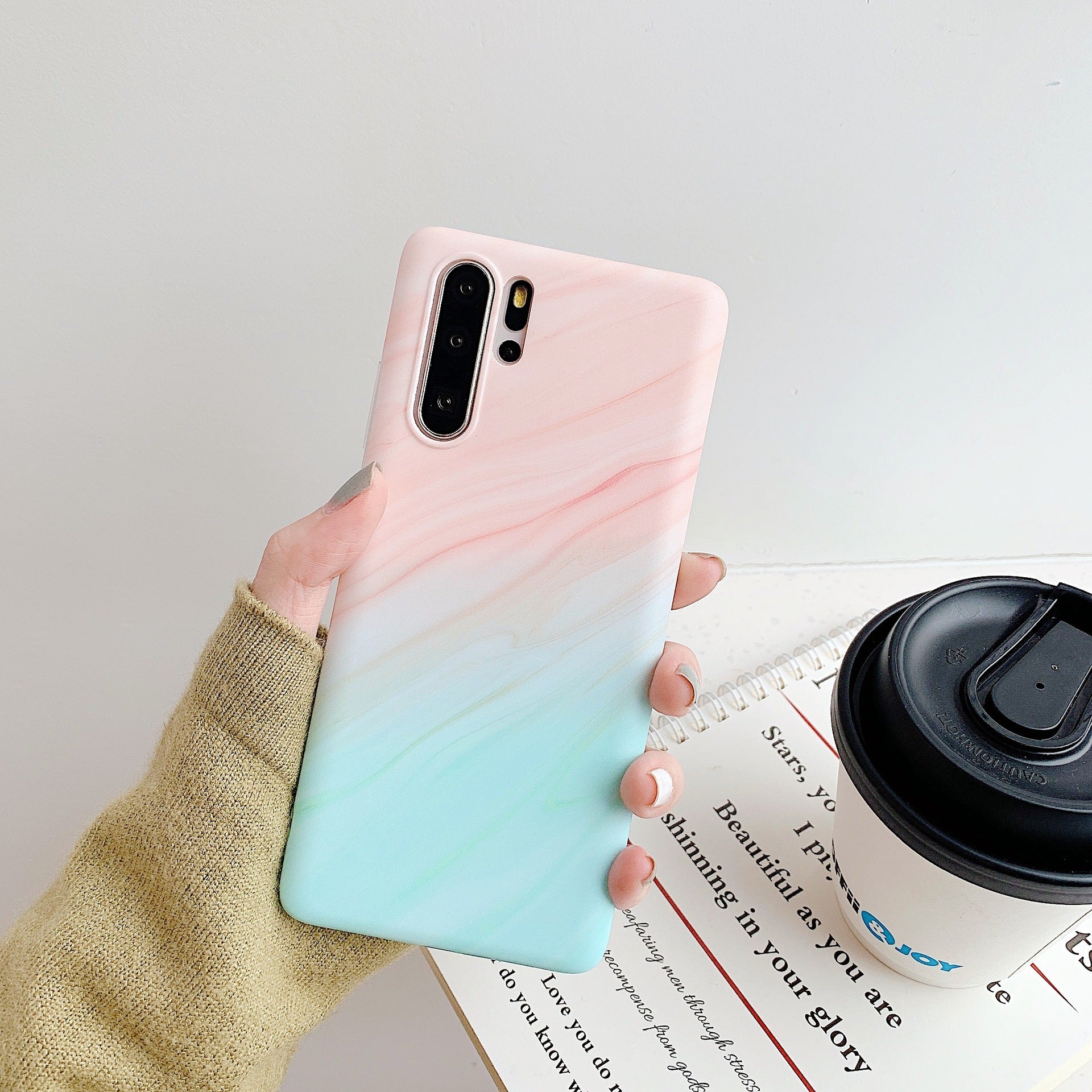 Gradient ring marble mobile phone case
