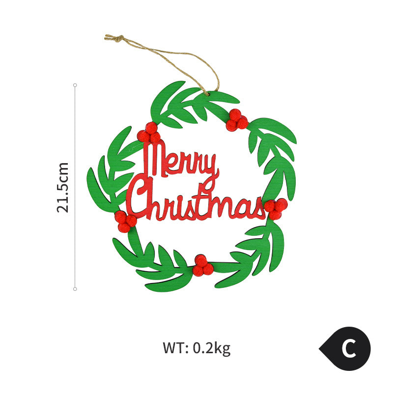 Wood Piece Garland Christmas Wooden Small Pendant
