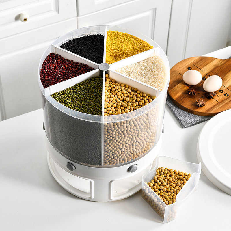 Rotatable Food Storage Box – Multi-Functional Grains Organizer