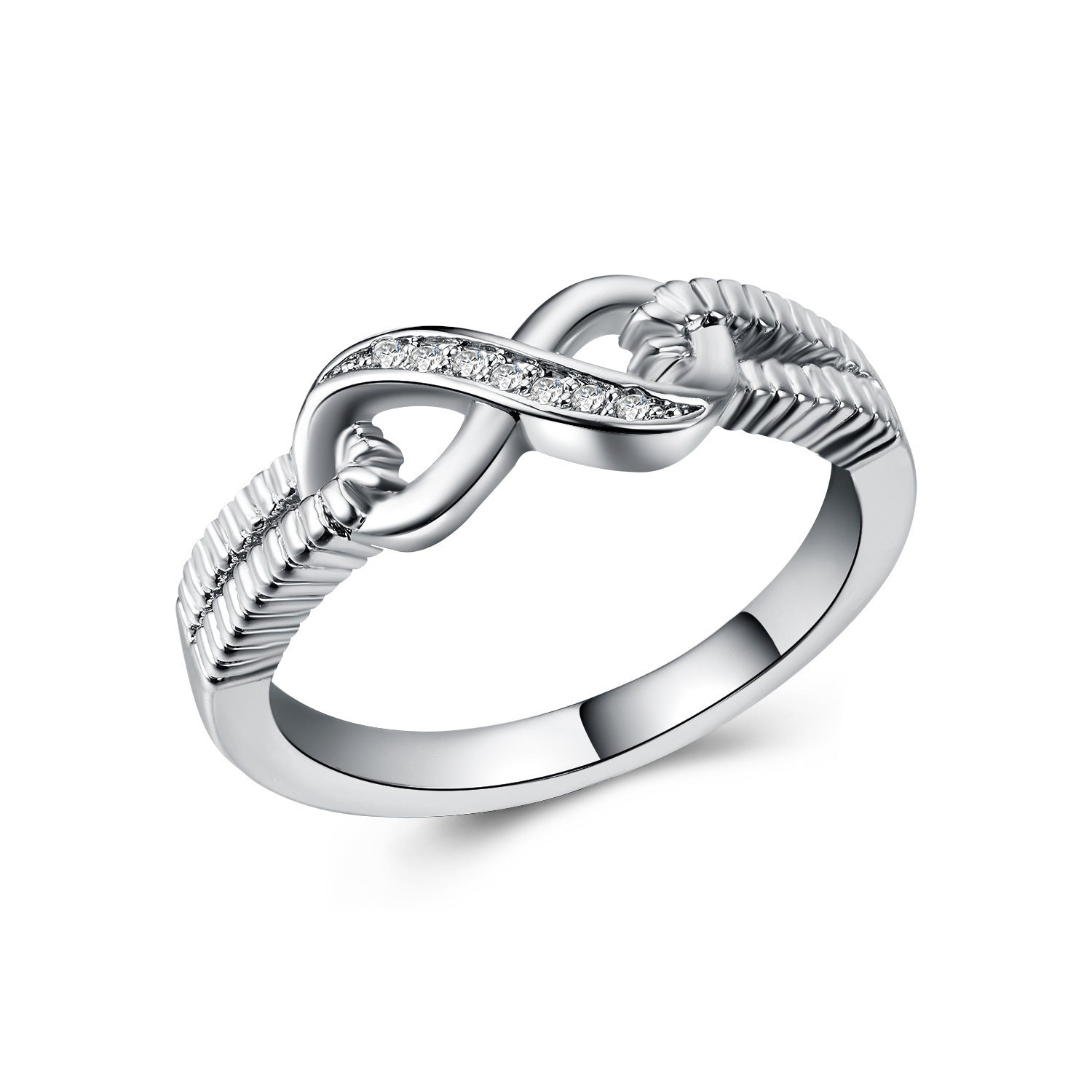 Women's White Gold-Plated Zircon Wedding Ring