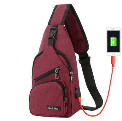 Men's USB Charging Shoulder Bag for Sports & Outdoors