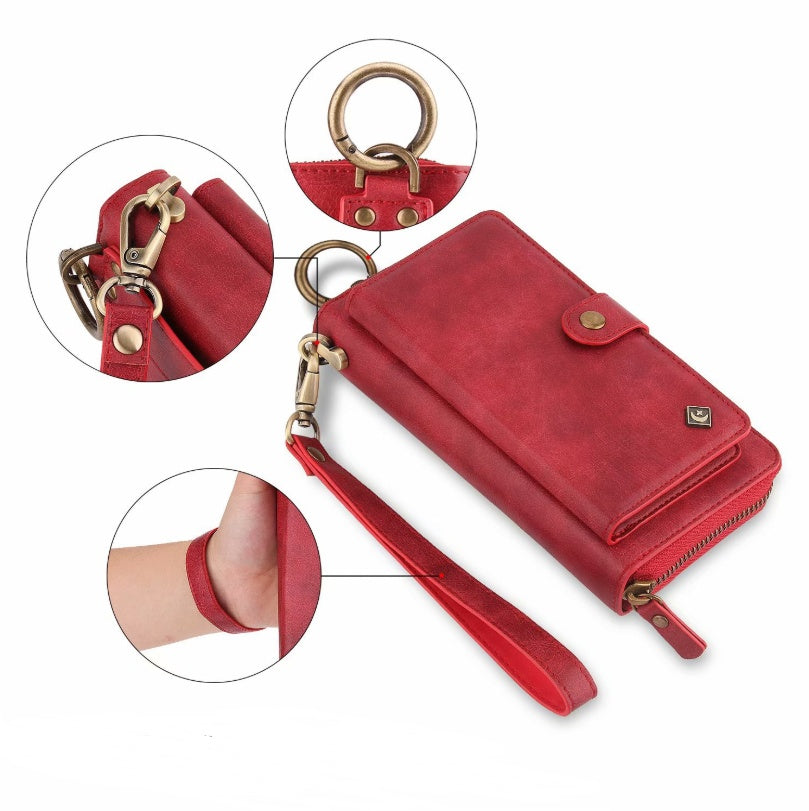 Multi-Function Zipper Wallet Phone Case with Car Mount Feature