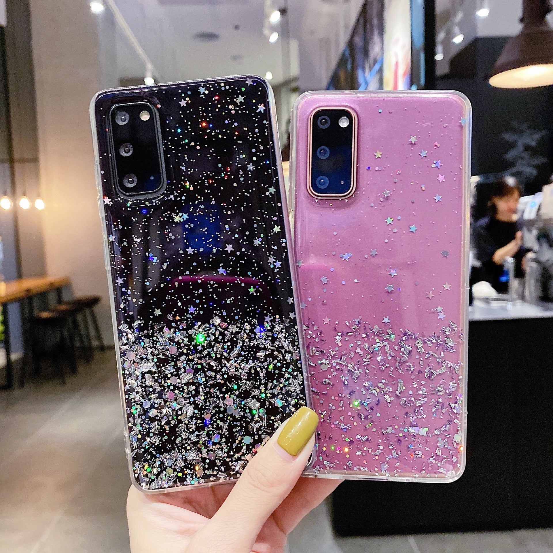 Starry Sky Silver Foil Epoxy Phone Case