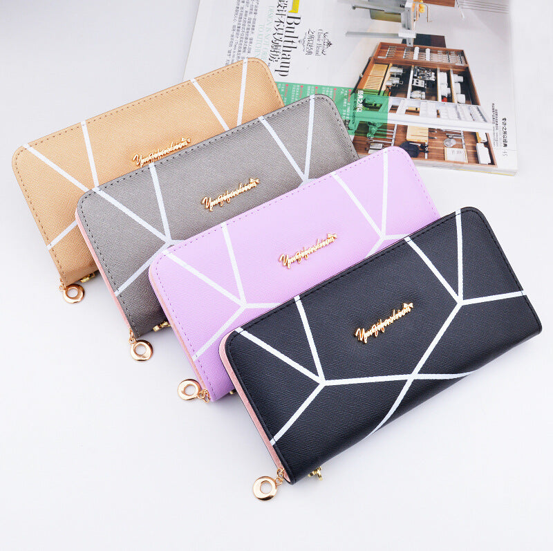 New Geometric Pattern Long Handbag Ladies Purse