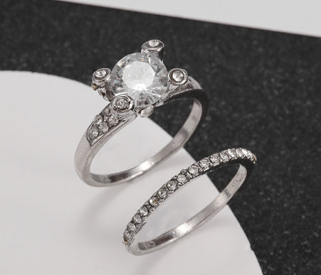 Double Stack-able Ring Set - 2PCs Wedding & Party Jewellery