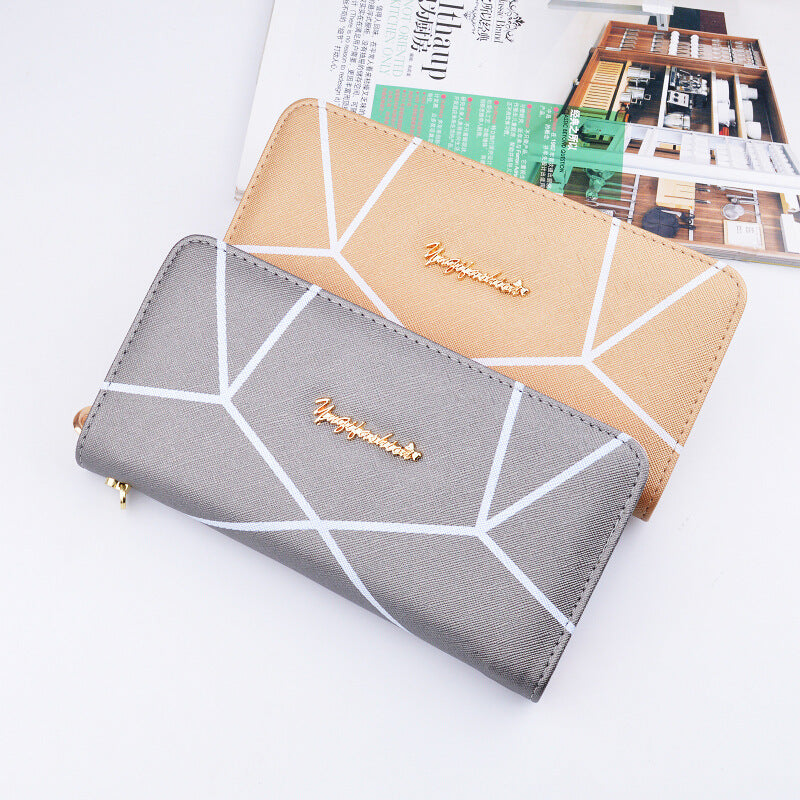 New Geometric Pattern Long Handbag Ladies Purse