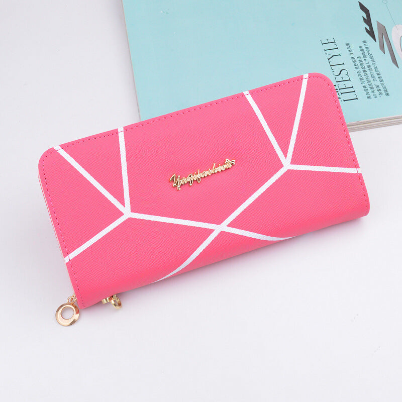 New Geometric Pattern Long Handbag Ladies Purse
