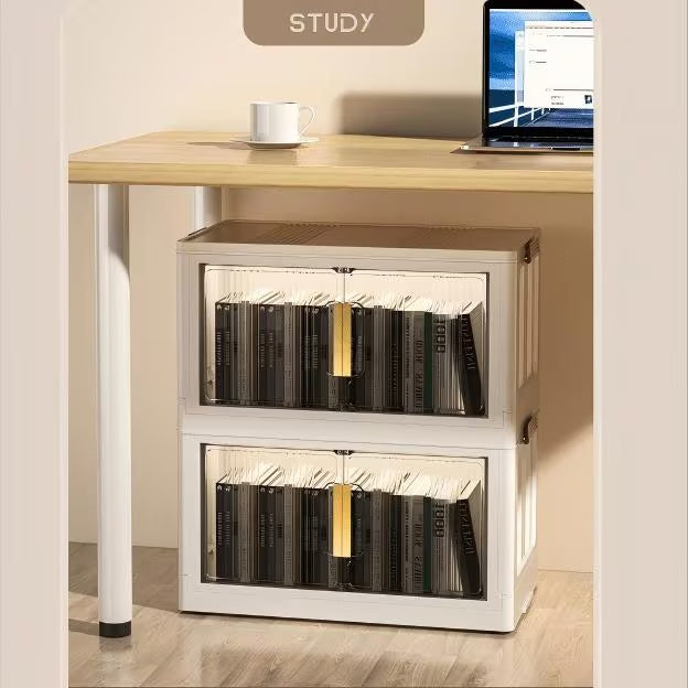 Folding Storage Box With Door Fold-able Storage Cabinet Box