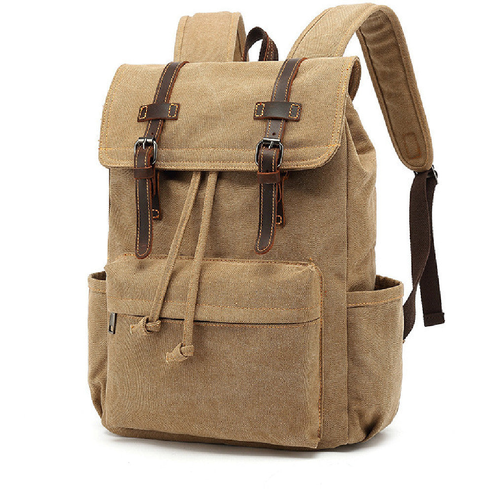 Vintage Crazy Horse Leather Outdoor Travel Canvas Bag