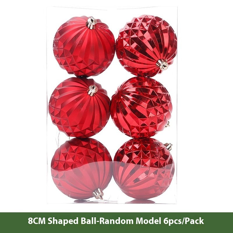 Christmas Decoration Red Ball Electroplating Plastic Christmas Tree