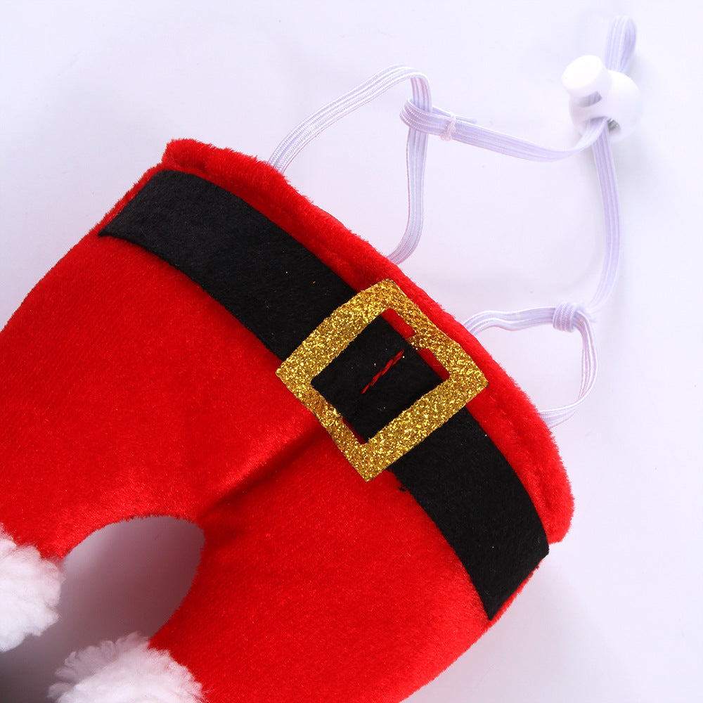 Pet Christmas Fleece Hat – Festive Outfit for Small Dogs