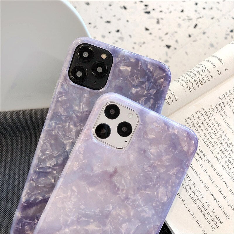 Purple Shell Pattern Silicone Phone Case
