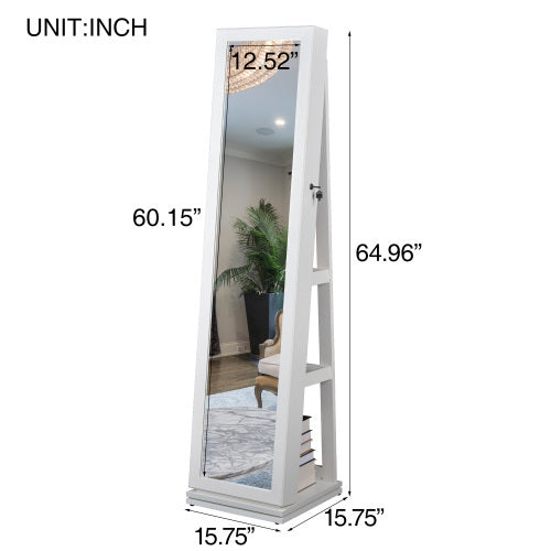 Full Body Mirror 360 Rotating Jewellery Cabinet