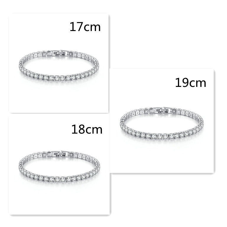 4mm Round Zircon Tennis Bracelet - Full Diamond Hip Hop Jewellery