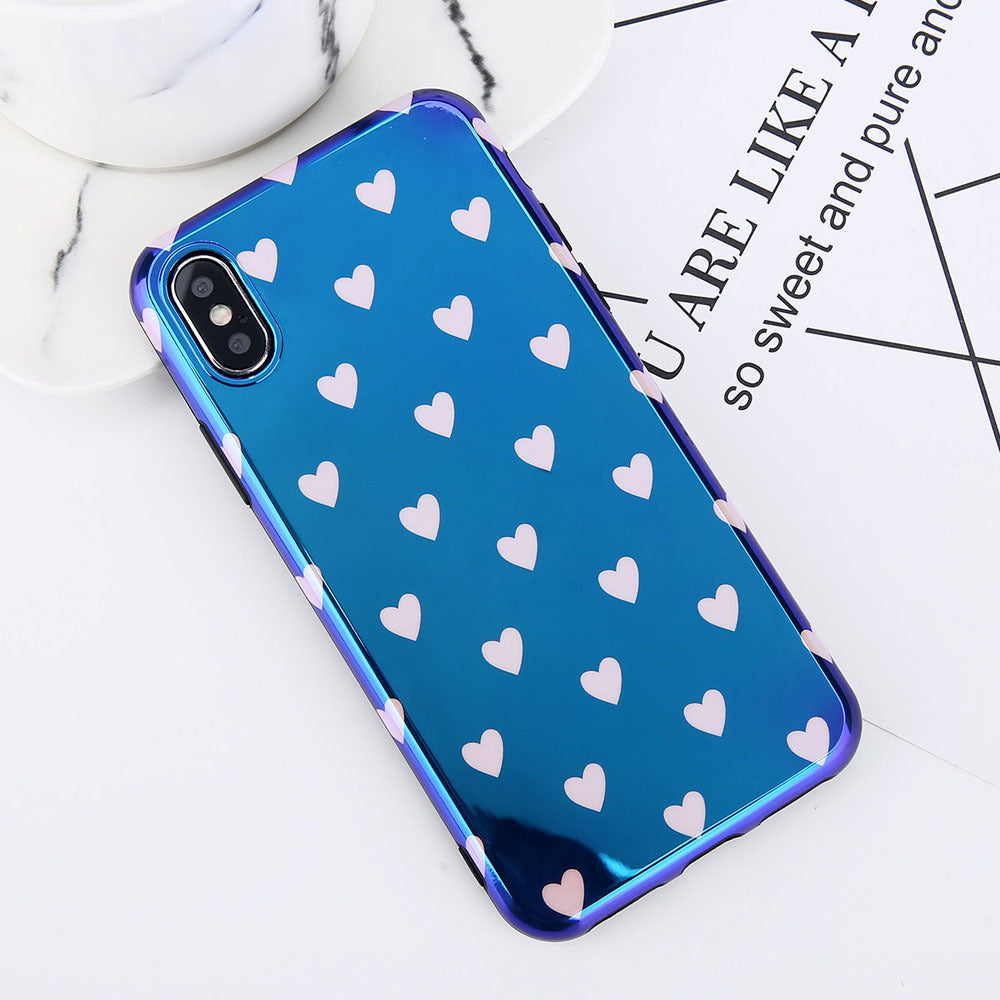 Blu-ray Laser Gradient Love Heart Soft Silicone Case