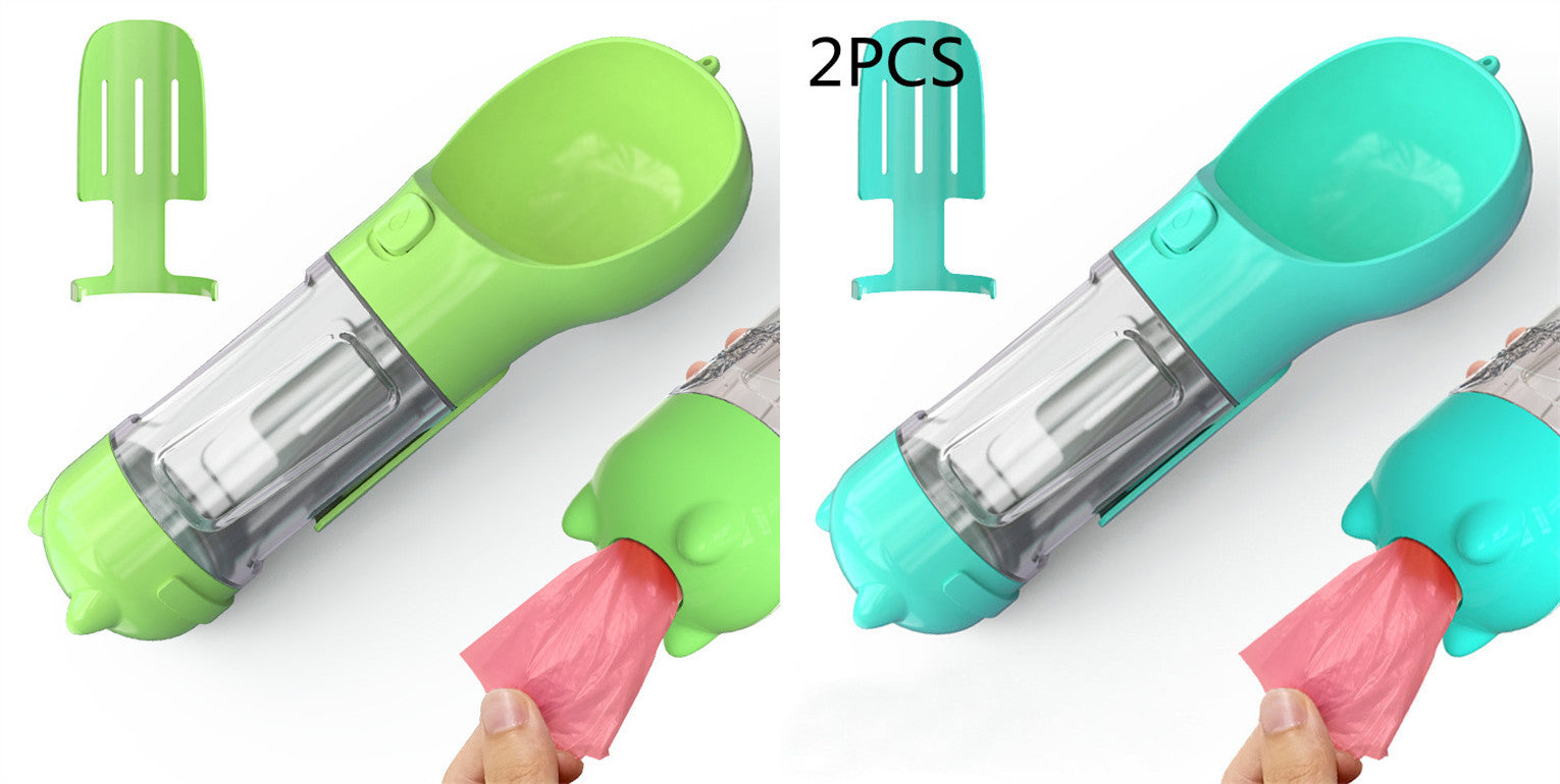 3-in-1 Pet Water Bottle – Dispenser, Bowl & Waste Bag Holder