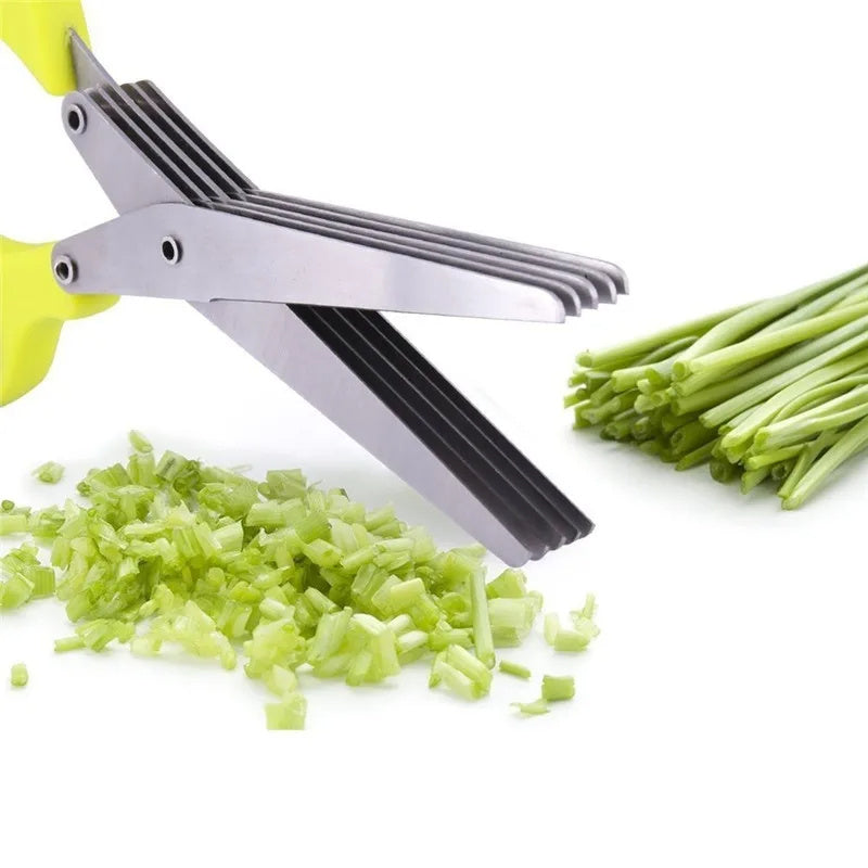 Multilayer Herb Scissors - Stainless Steel Kitchen Gadget