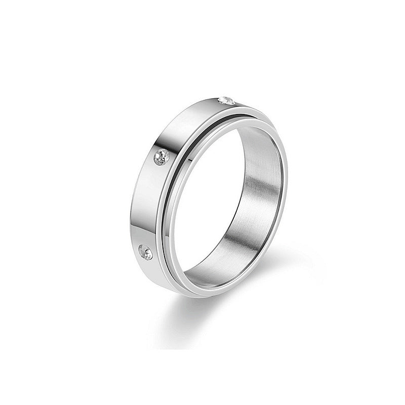 Stainless Steel Spinner Ring – Moon & Stars Anxiety Relief