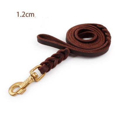 Leather Dog Leash for Large Dogs - Training Rope for Golden Retrievers