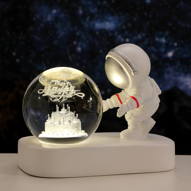 Galaxy Astronaut Crystal Ball Night Light