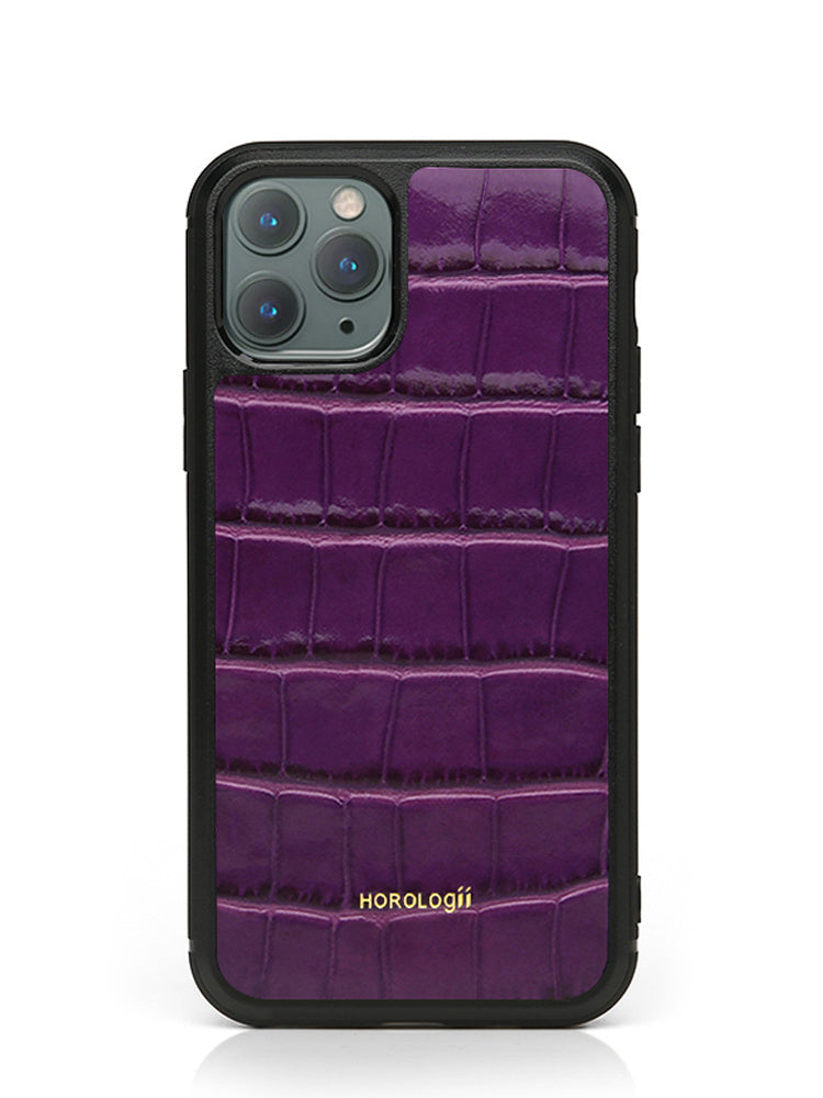 Alligator Grain Leather Case for iPhone - Compatible with Apple