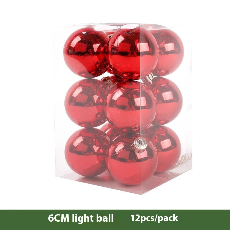Christmas Decoration Red Ball Electroplating Plastic Christmas Tree