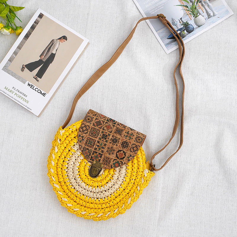 Shoulder Straw-weaved Crossbody Beach Bag